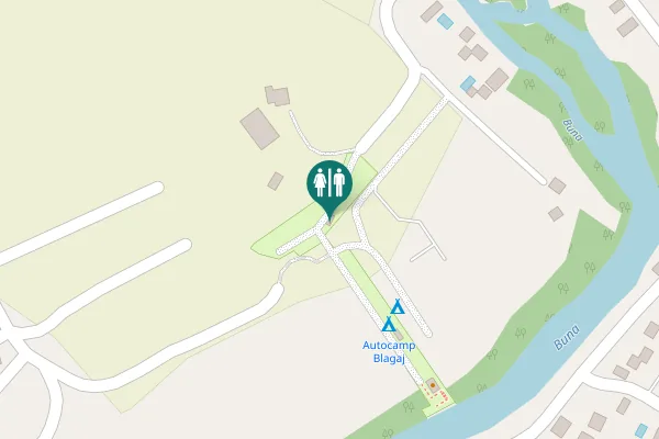 Map showing location of Blagaj Toilet