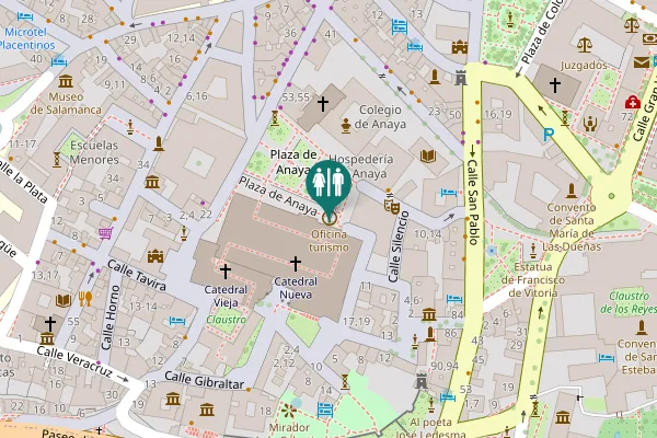 Map showing location of Plaza de Anaya Toilet