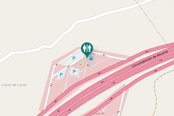 Map showing location of Circunvalación de Alicante Toilet