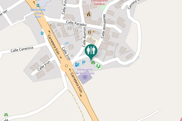 Map showing location of Camino Canal de Isabel II Toilet
