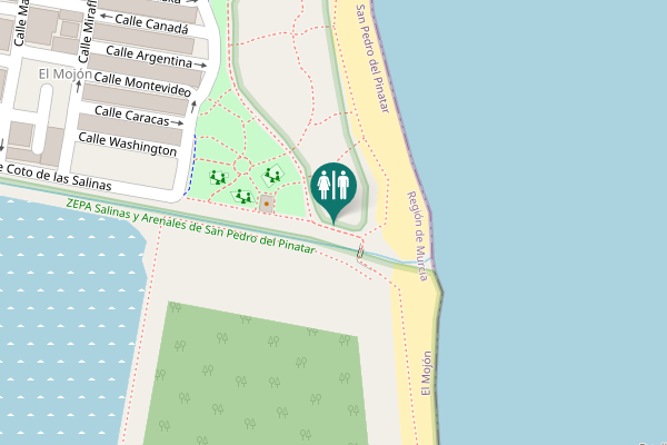 Map showing location of San Pedro del Pinatar Toilet
