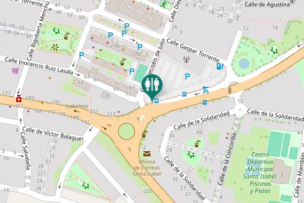 Map showing location of Avenida del Real Zaragoza Toilet