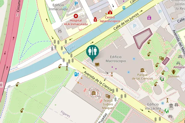 Map showing location of Avenida de la Ciencia Toilet