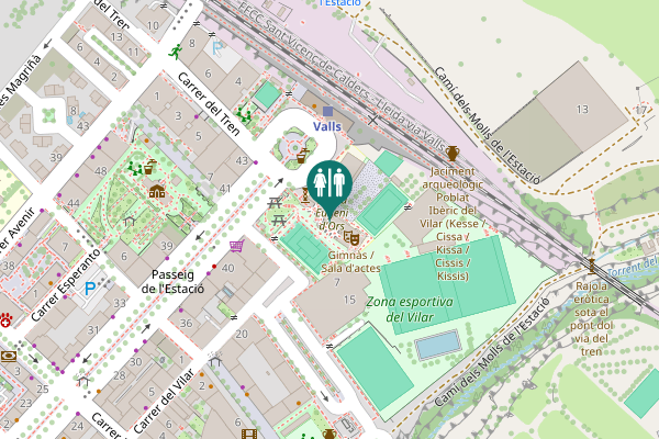 Map showing location of Plaça de l'Estació 2 Toilet