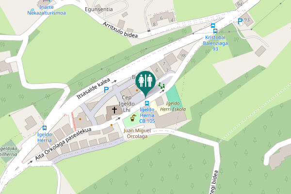 Map showing location of Igeldoko plaza 3 Toilet