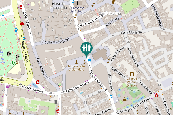 Map showing location of Plaza del Conde de Priego Toilet