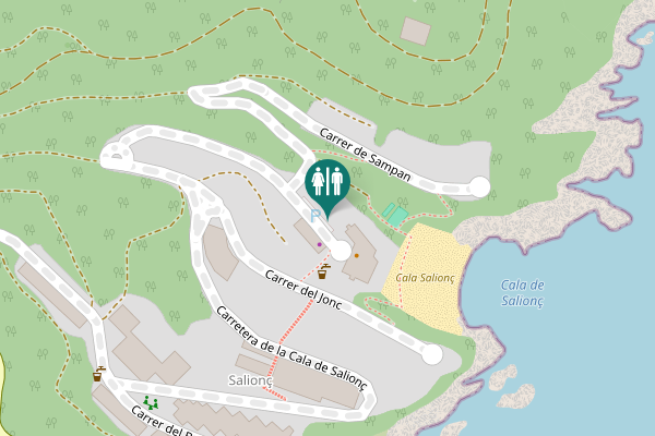 Map showing location of Tossa de Mar Toilet