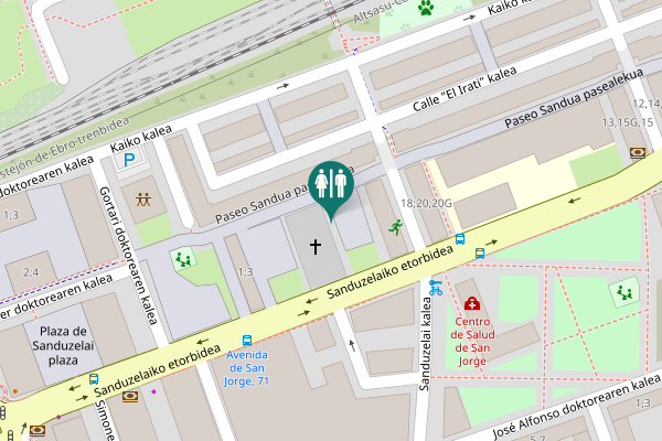 Map showing location of Aseo Público Autolimpiable Paseo Sandua