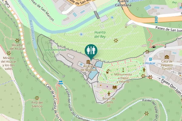 Map showing location of Paseo del Valle del Clamores Toilet