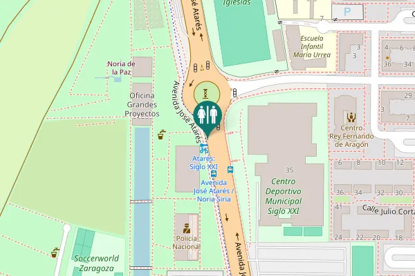 Map showing location of Avenida José Atarés Toilet