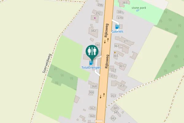 Map showing location of Rijksweg 376 Toilet