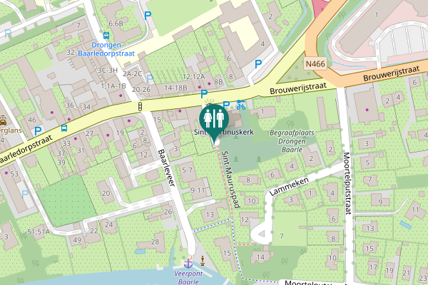 Map showing location of Sint-Mauruspad Toilet