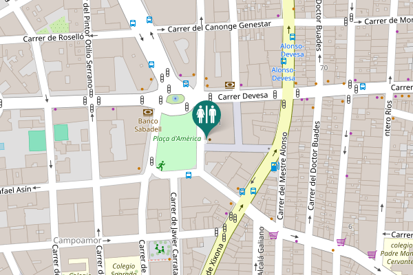 Map showing location of Carrer de Jaime Segarra 1 Toilet