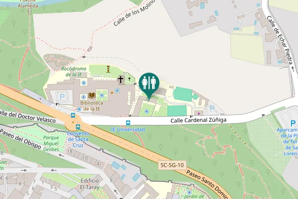 Map showing location of Calle Cardenal Zúñiga Toilet