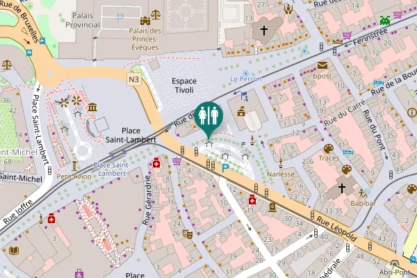 Map showing location of Place du Commissaire Maigret Toilet