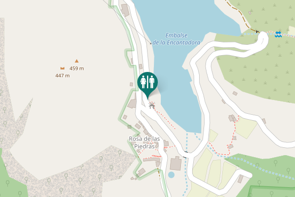 Map showing location of Rosa de las Piedras Toilet