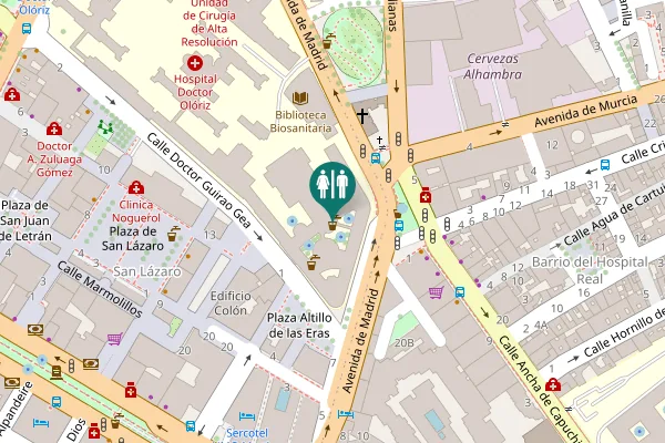 Map showing location of Avenida de Madrid 13 Toilet