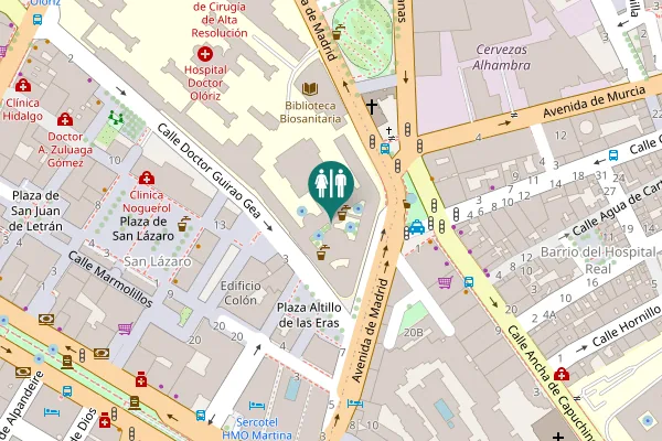 Map showing location of Avenida de Madrid 13 Toilet