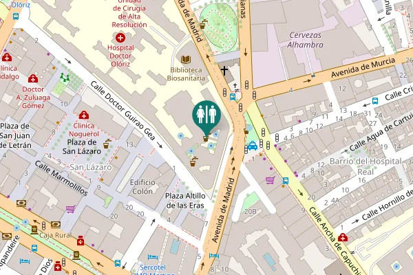 Map showing location of Avenida de Madrid 13 Toilet