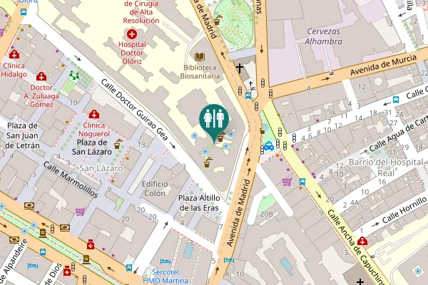 Map showing location of Avenida de Madrid 13 Toilet