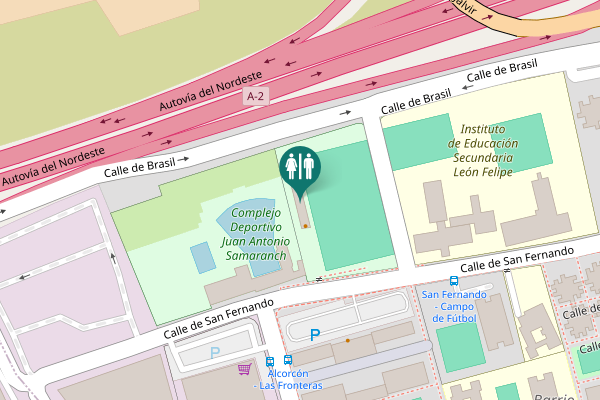 Map showing location of Calle de Brasil Toilet