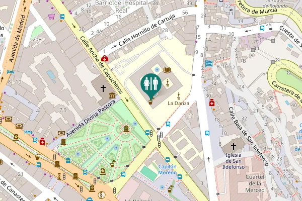 Map showing location of Calle Ancha de Capuchinos Toilet