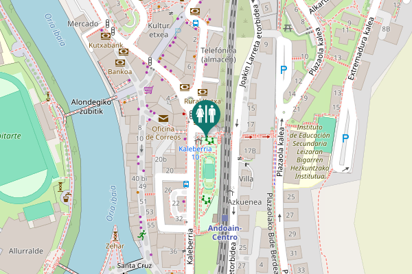 Map showing location of Kaleberria Toilet