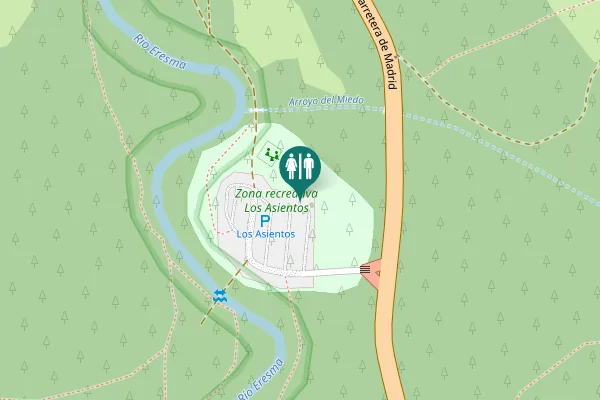 Map showing location of Carretera de Madrid Toilet
