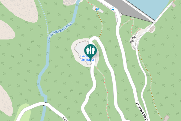 Map showing location of Carretera de Caldes al Pantà de Cavallers Toilet