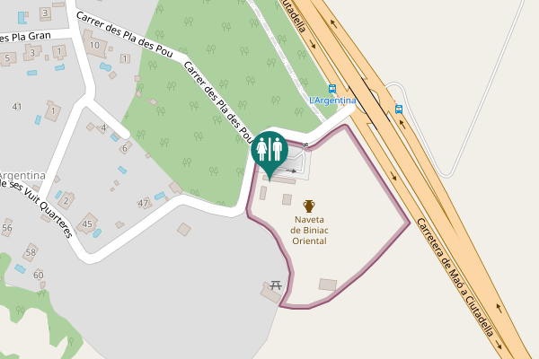 Map showing location of Carrer de ses Vuit Quarteres Toilet