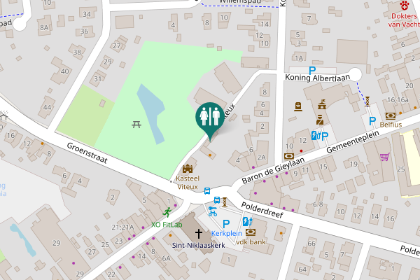 Map showing location of Park Viteux Toilet