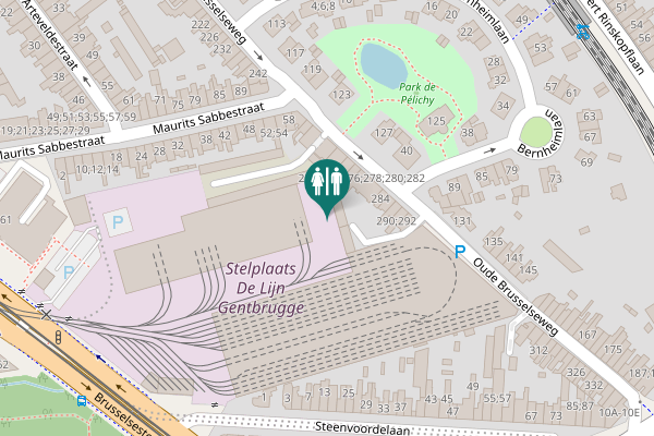 Map showing location of Oude Brusselseweg 272;274;276;278;280;282 Toilet