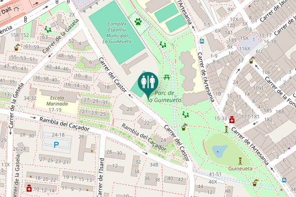 Map showing location of Carrer del Castor 22 Toilet