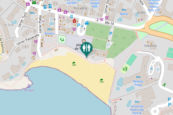 Map showing location of passeig Marítim de Torà Toilet