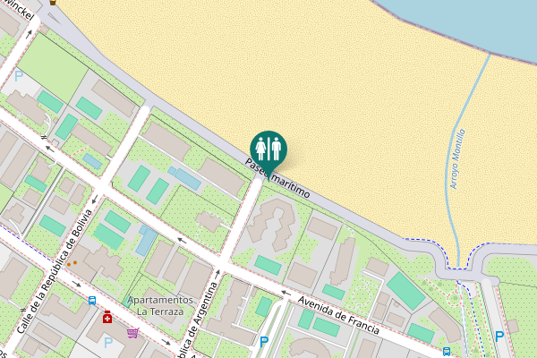 Map showing location of Paseo marítimo Toilet