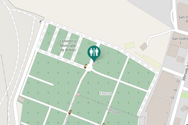 Map showing location of Derio Toilet