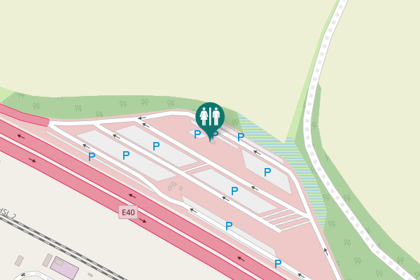 Map showing location of E40 Toilet