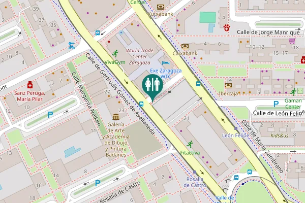 Map showing location of Calle de la Poetisa María Zambrano Toilet