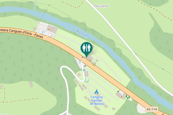 Map showing location of Carretera Cangues d'Onís - Panes Toilet