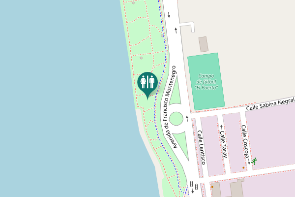 Map showing location of Avenida de Francisco Montenegro Toilet