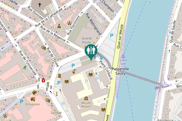 Map showing location of Place du Vingt Août 7 Toilet