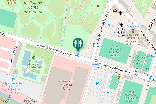 Map showing location of Avenida Alcalde Pablo Tello Toilet