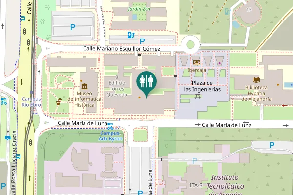 Map showing location of Calle María de Luna 3 Toilet