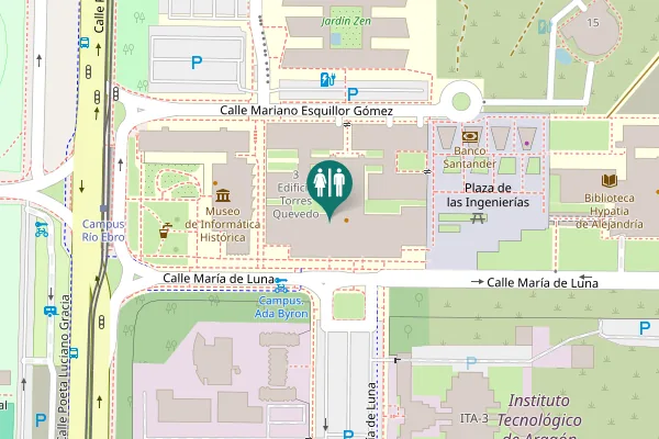 Map showing location of Calle María de Luna 3 Toilet
