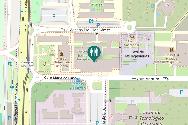Map showing location of Calle María de Luna 3 Toilet