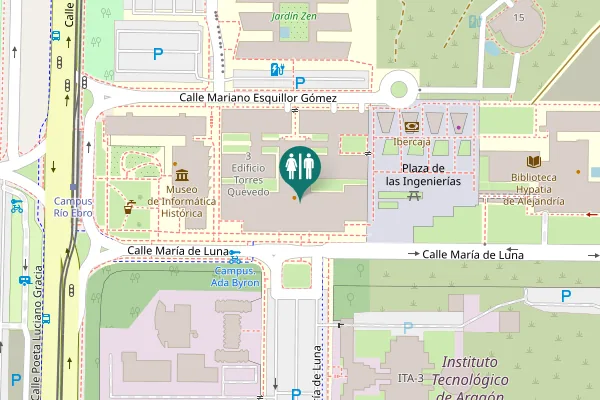 Map showing location of Calle María de Luna 3 Toilet