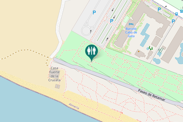 Map showing location of Paseo de Retamar Toilet