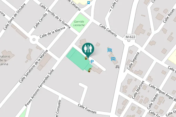 Map showing location of Los Molinos Toilet