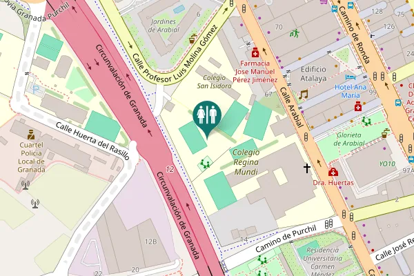 Map showing location of Calle Arabial 63 Toilet