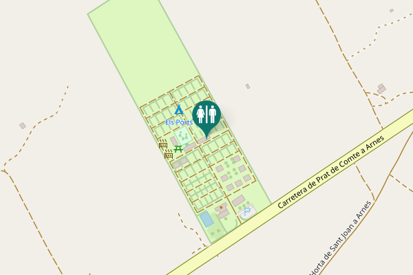 Map showing location of Carretera de Prat de Comte a Arnes Toilet
